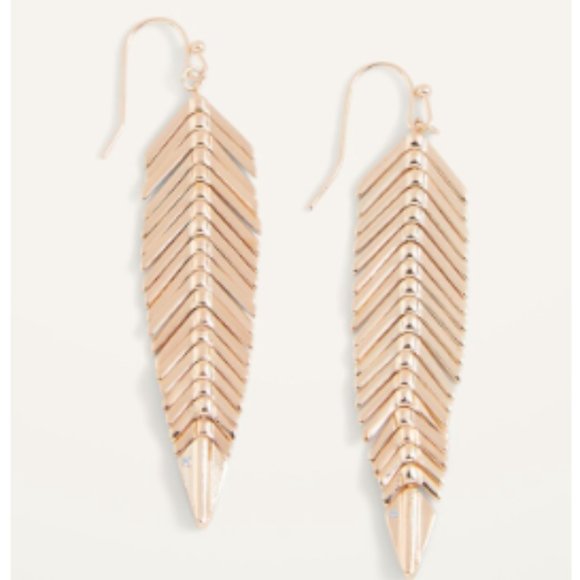 Old Navy Jewelry - Old Navy Gold-Toned Fishbone Drop Earrings